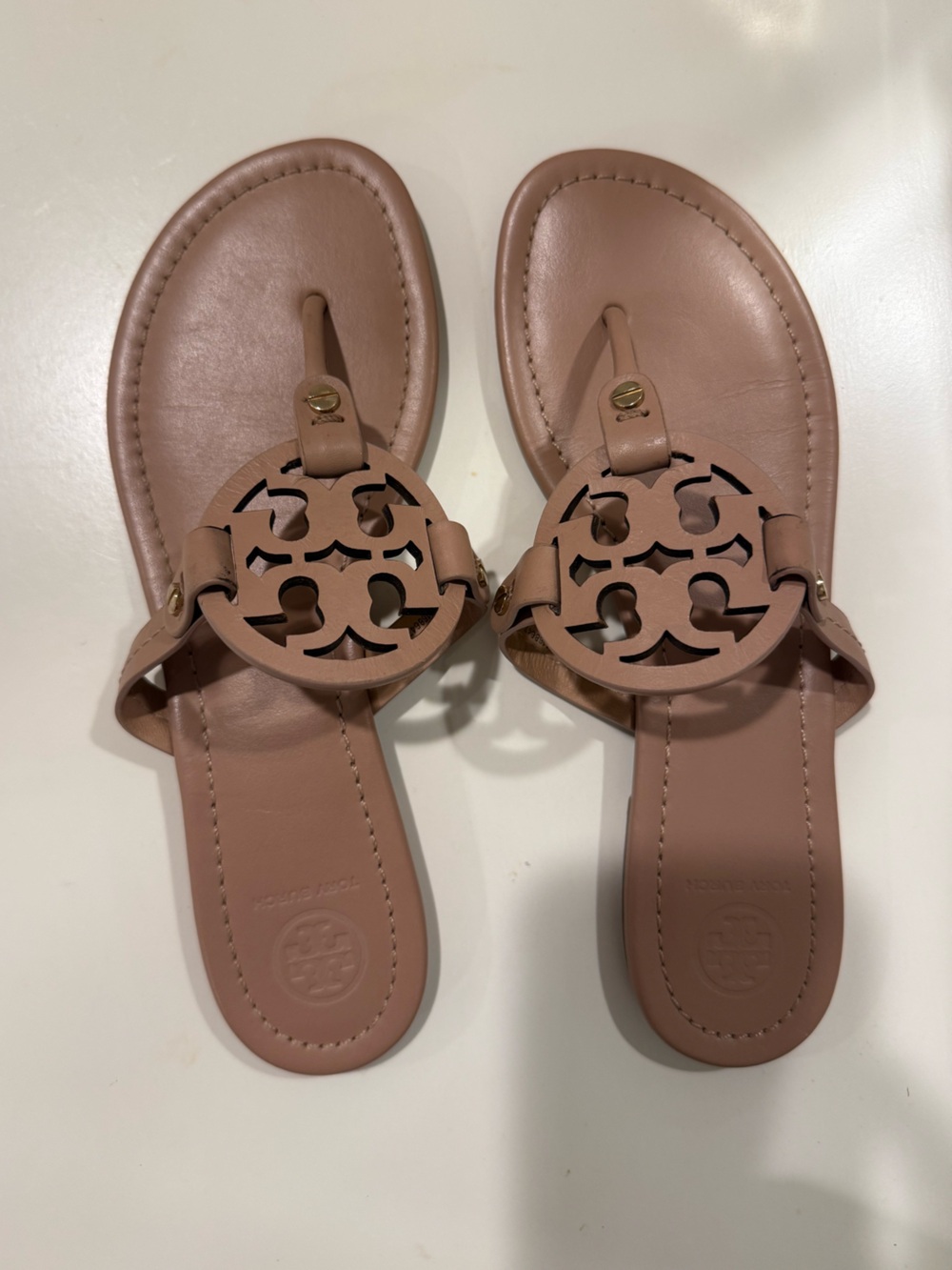 Tory Burch Miller Leather Thong Sandal Pink